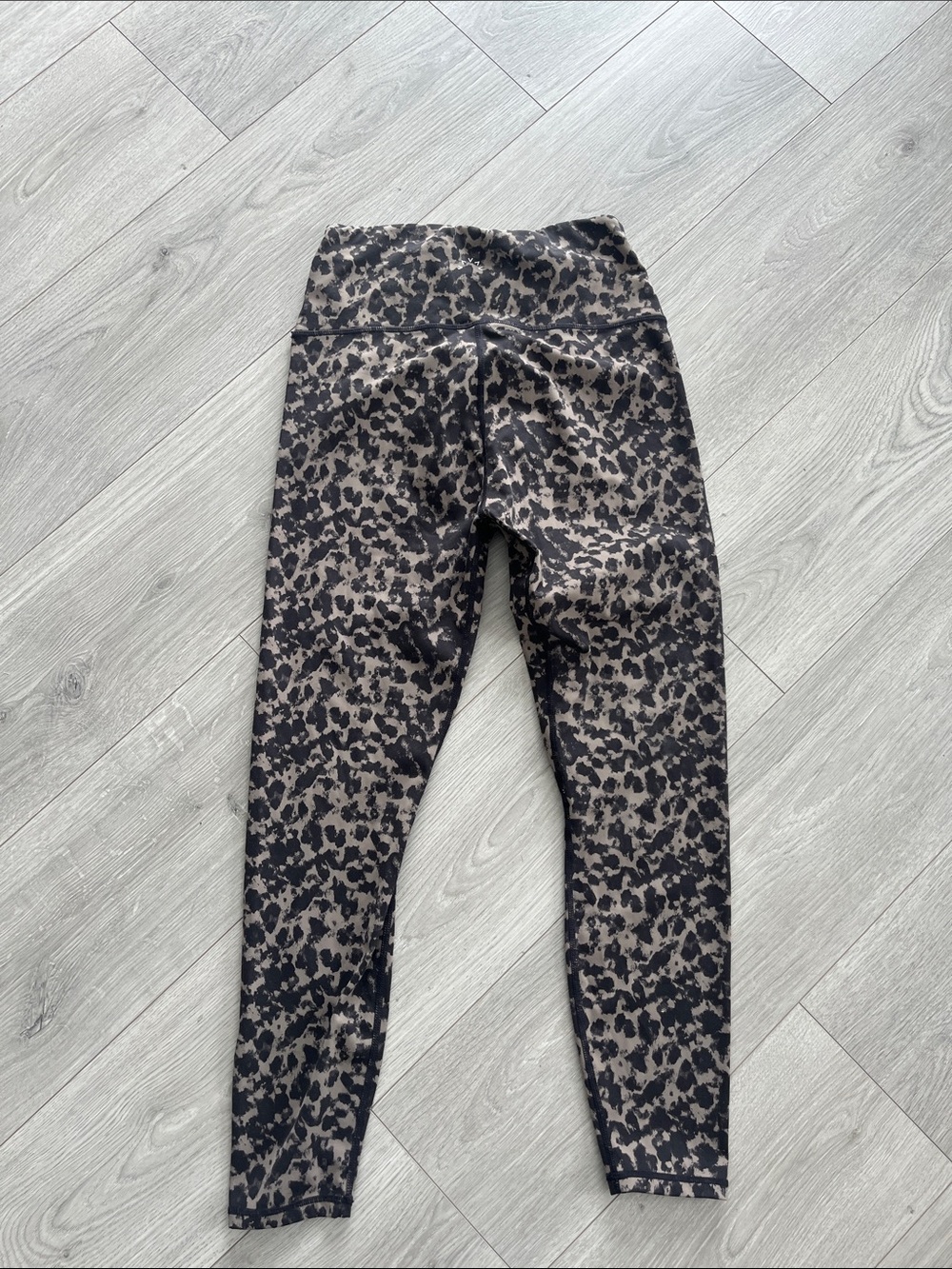 Leopard Print Leggings - Black and Taupe